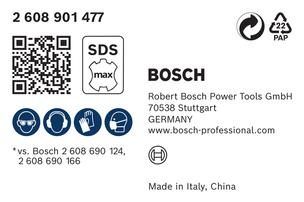 Adaptor pahat datar Bosch SDS max 25x400 mm.